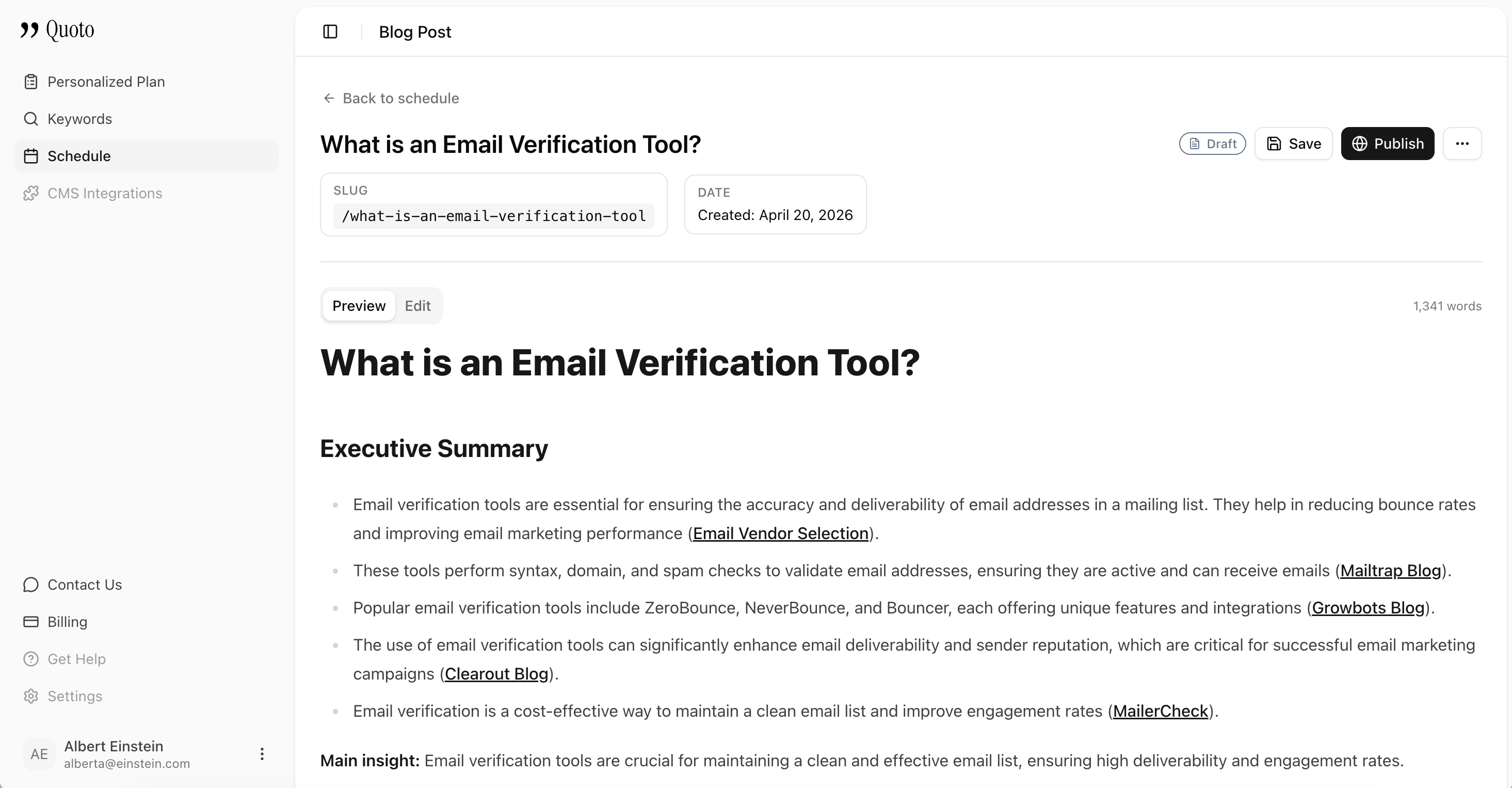 Personalized blog post